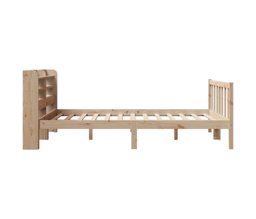 Estructura de cama sin colchón madera maciza de pino 140x190 cm