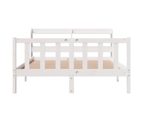 Estructura de cama sin colchón madera de pino blanca 140x190 cm