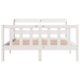 Estructura de cama sin colchón madera de pino blanca 140x190 cm