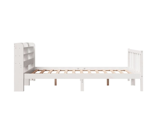 Estructura de cama sin colchón madera de pino blanca 140x190 cm