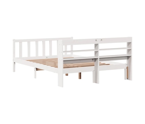 Estructura de cama sin colchón madera de pino blanca 140x190 cm