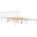 Estructura de cama sin colchón madera de pino blanca 140x190 cm