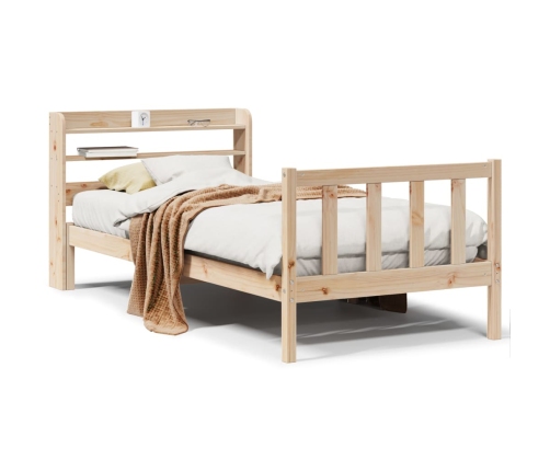 Estructura de cama sin colchón madera maciza de pino 100x200 cm