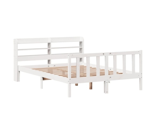 Estructura de cama sin colchón madera de pino blanca 120x200 cm