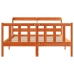Estructura cama con cabecero madera pino marrón cera 135x190 cm