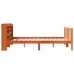Estructura cama con cabecero madera pino marrón cera 135x190 cm
