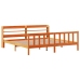 Estructura cama con cabecero madera pino marrón cera 180x200 cm