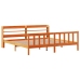 Estructura cama con cabecero madera pino marrón cera 200x200 cm