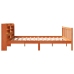 Estructura cama con cabecero madera pino marrón cera 200x200 cm