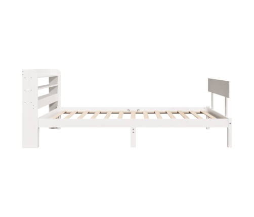 Estructura de cama sin colchón madera maciza blanca 75x190 cm