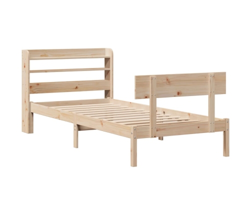 Estructura de cama sin colchón madera maciza de pino 90x190 cm