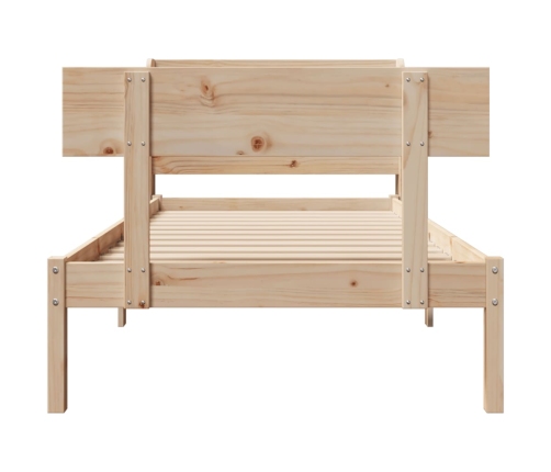 Estructura de cama sin colchón madera maciza de pino 90x190 cm