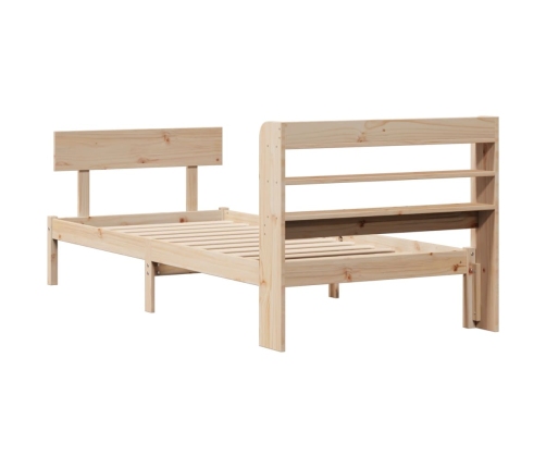 Estructura de cama sin colchón madera maciza de pino 90x190 cm