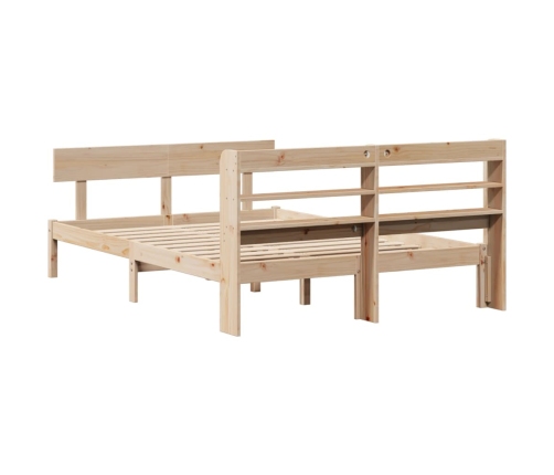 Estructura de cama sin colchón madera maciza de pino 120x190 cm