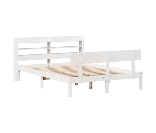 Estructura de cama sin colchón madera maciza blanca 120x190 cm