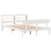 Estructura de cama sin colchón madera maciza blanca 120x190 cm