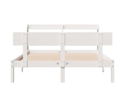 Estructura de cama sin colchón madera maciza blanca 120x190 cm