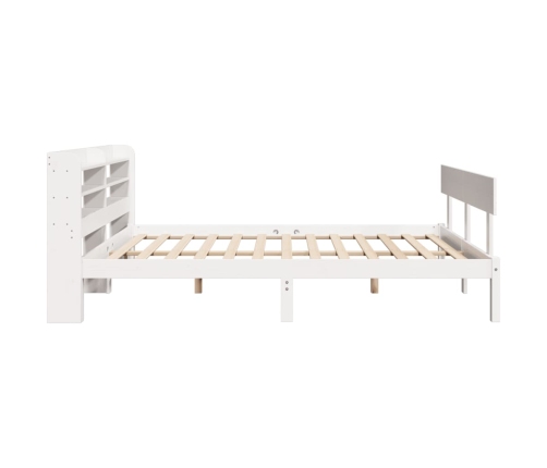 Estructura de cama sin colchón madera maciza blanca 120x190 cm