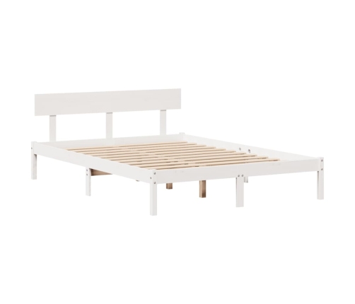 Estructura de cama sin colchón madera maciza blanca 120x190 cm