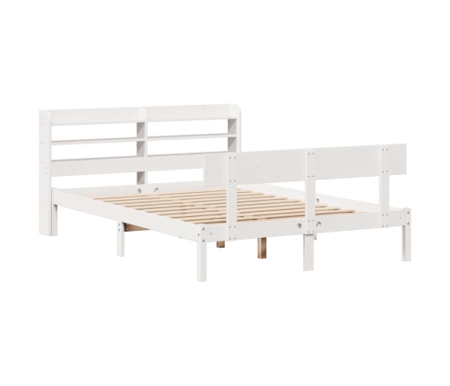 Estructura de cama sin colchón madera de pino blanca 140x190 cm