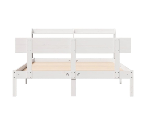 Estructura de cama sin colchón madera de pino blanca 140x190 cm