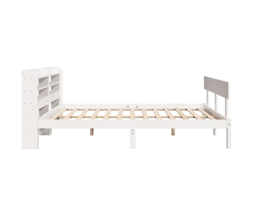 Estructura de cama sin colchón madera de pino blanca 140x190 cm