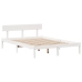 Estructura de cama sin colchón madera de pino blanca 140x190 cm