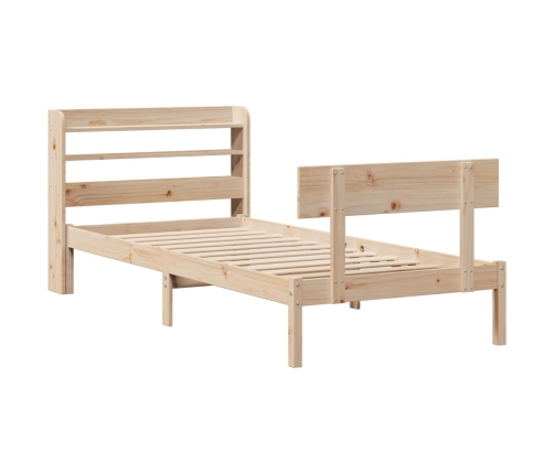 Estructura de cama sin colchón madera maciza de pino 90x200 cm