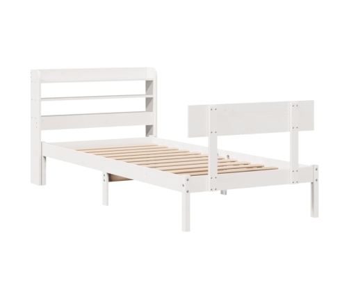 Estructura de cama sin colchón madera de pino blanca 90x200 cm