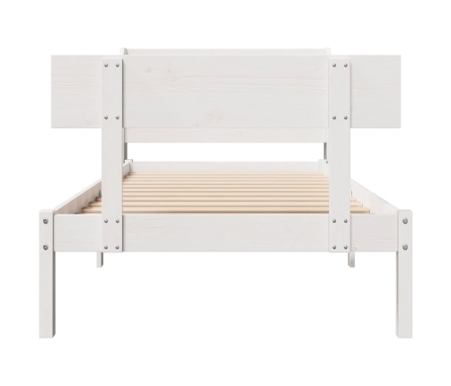 Estructura de cama sin colchón madera de pino blanca 90x200 cm