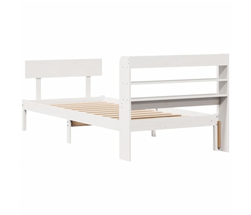 Estructura de cama sin colchón madera de pino blanca 90x200 cm