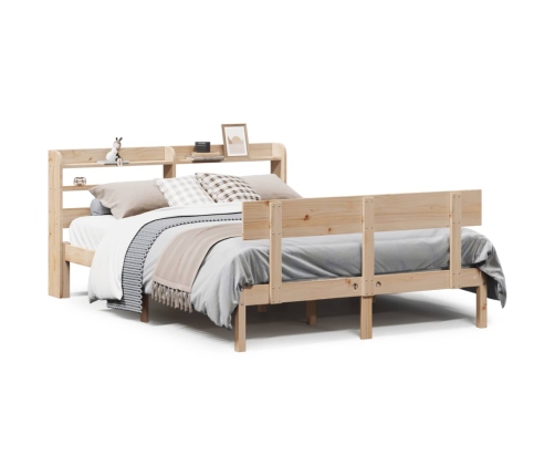 Estructura de cama sin colchón madera de pino maciza 120x200 cm