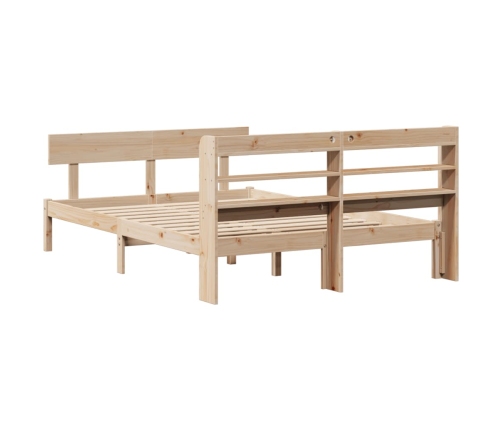 Estructura de cama sin colchón madera de pino maciza 120x200 cm