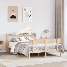 Estructura de cama sin colchón madera de pino maciza 120x200 cm
