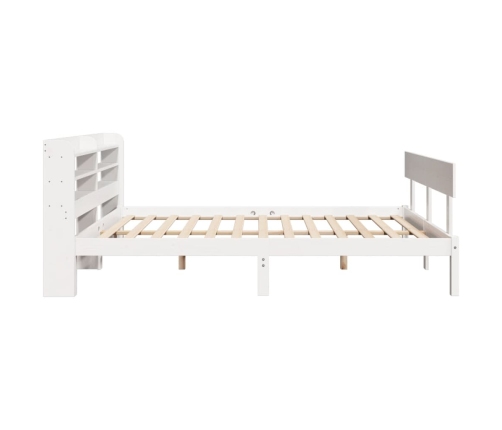 Estructura de cama sin colchón madera de pino blanca 140x200 cm