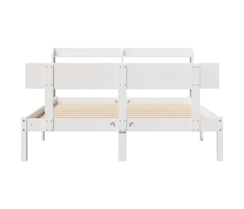 Estructura de cama sin colchón madera de pino blanca 150x200 cm