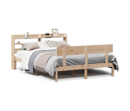 Estructura de cama sin colchón madera maciza de pino 160x200 cm