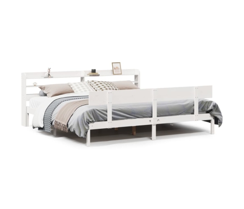 Estructura de cama sin colchón madera maciza blanca 200x200 cm