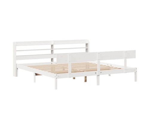 Estructura de cama sin colchón madera maciza blanca 200x200 cm