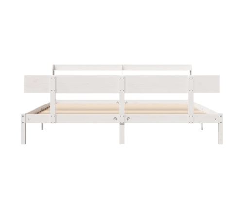 Estructura de cama sin colchón madera maciza blanca 200x200 cm