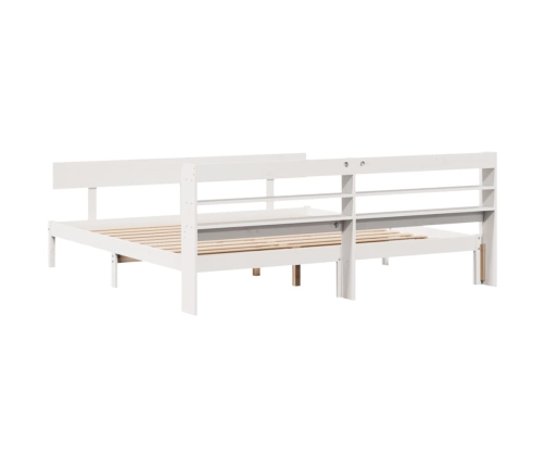 Estructura de cama sin colchón madera maciza blanca 200x200 cm