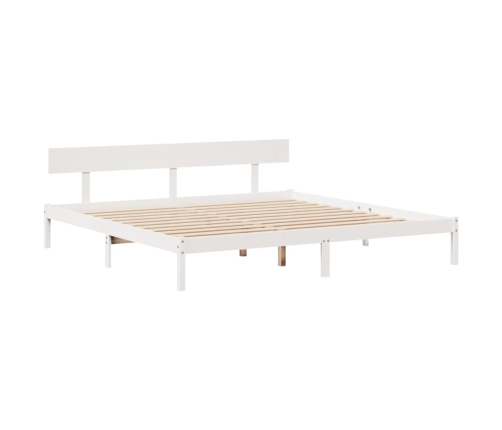 Estructura de cama sin colchón madera maciza blanca 200x200 cm