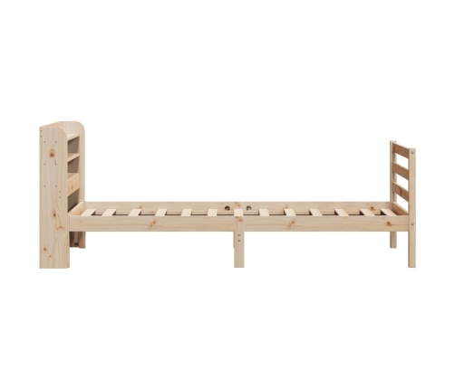 Estructura de cama con cabecero madera maciza pino 75x190 cm