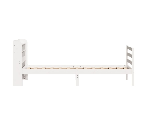 Estructura de cama con cabecero sin colchón blanco 90x190 cm