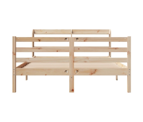 Estructura de cama con cabecero madera maciza pino 120x190 cm