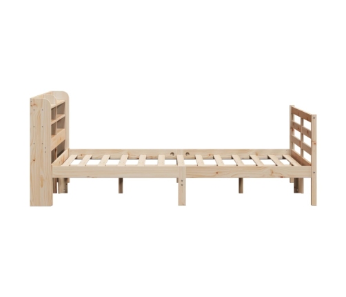 Estructura de cama con cabecero madera maciza pino 120x190 cm