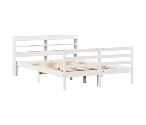 Estructura de cama con cabecero madera pino blanco 120x190 cm