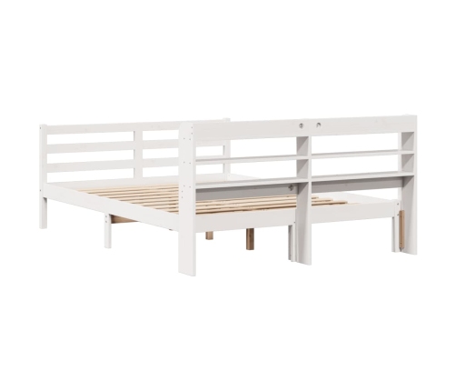 Estructura de cama con cabecero madera pino blanco 120x190 cm