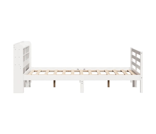 Estructura de cama con cabecero sin colchón blanco 140x190 cm