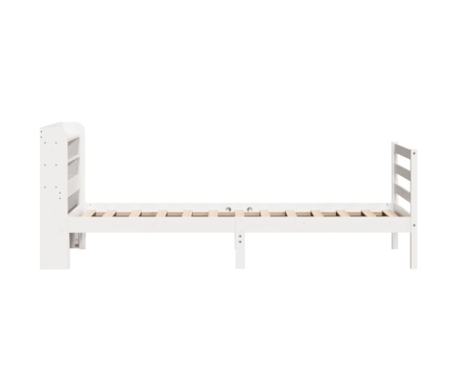 Estructura de cama con cabecero sin colchón blanco 90x200 cm